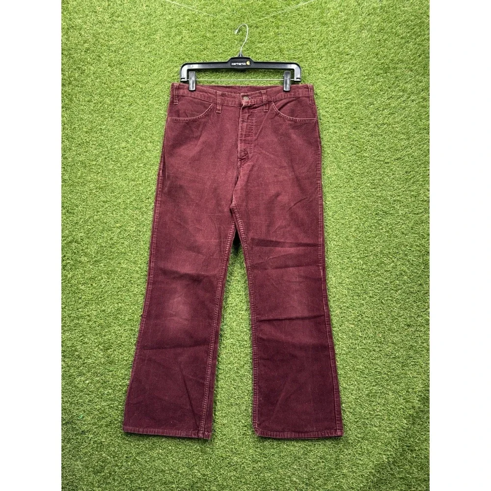 Vintage Levis Big E Jeans Mens 30x30 Flare Corduroy Pants Talon Zipper USA Made